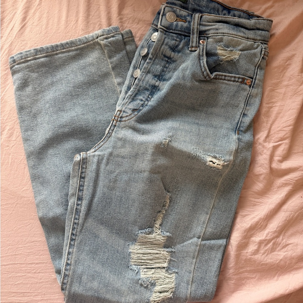 Distressed Light Blue Jeans